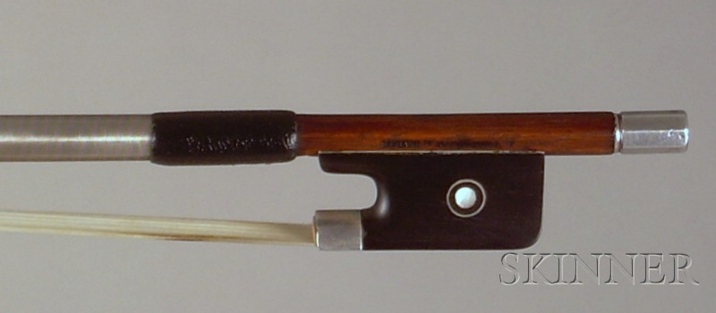 Appraisal: French Silver Mounted Violin Bow the round stick stamped A