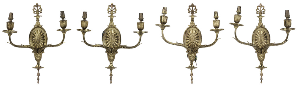 Appraisal: Set of Four Louis XVI Style Gilt Bronze Sconces modern