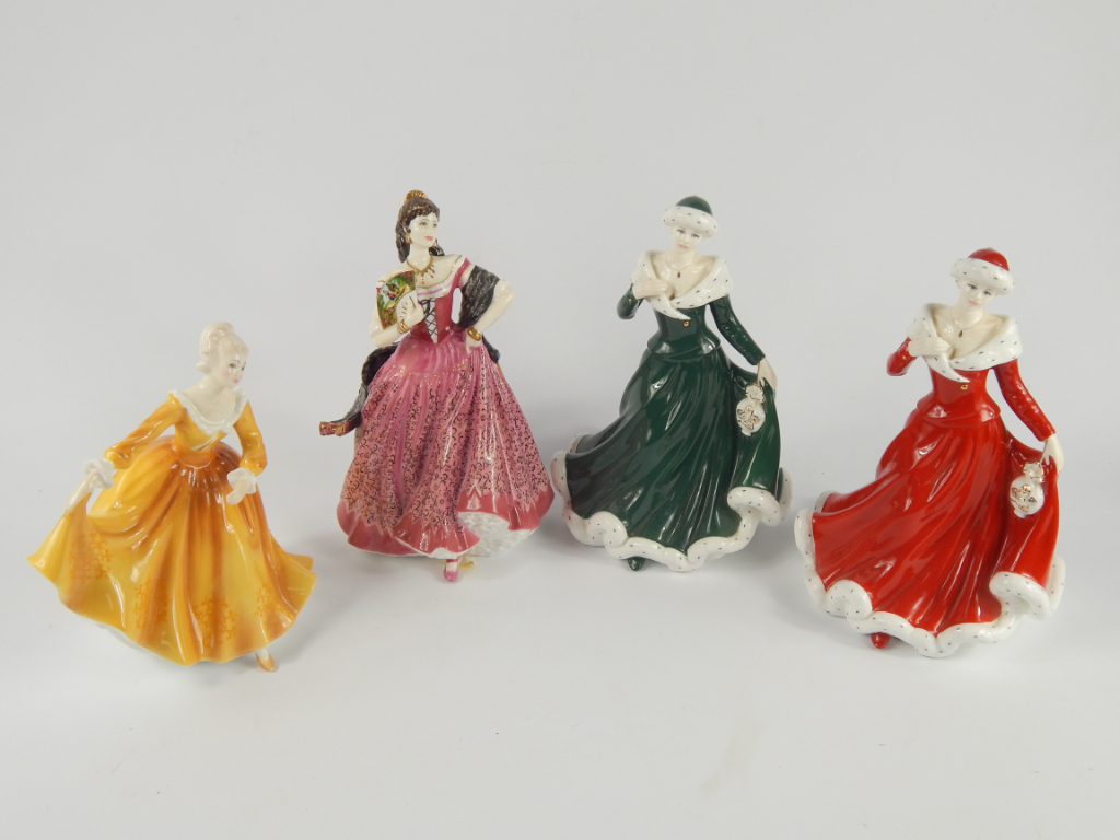 Appraisal: Four Royal Doulton figures comprising Kirsty HN Wintertime HN limited