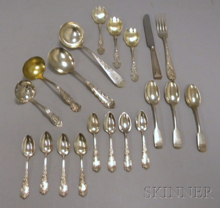 Appraisal: Approximately Nineteen Pieces of Sterling and Silver Plated Flatware set