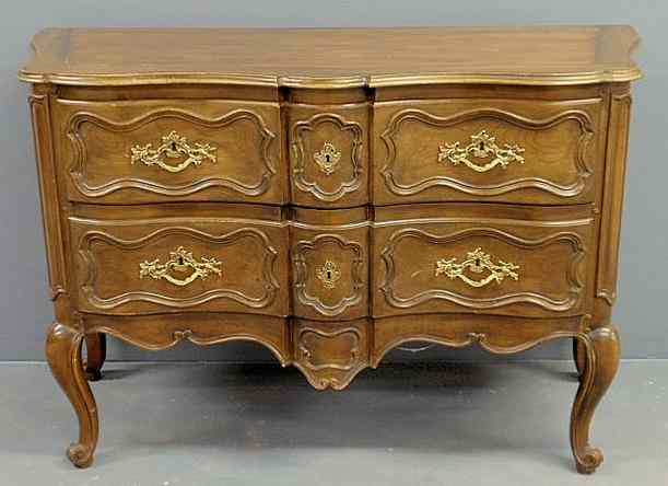 Appraisal: French Louis XVI style walnut chest by Baker Collector's Edition