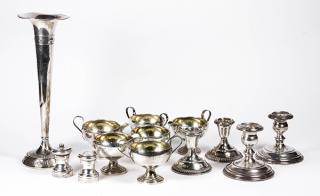 Appraisal: lot of American sterling silver weighted table articles consisting of