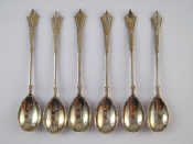 Appraisal: A set of six Continental grade silver coffee spoons Albany