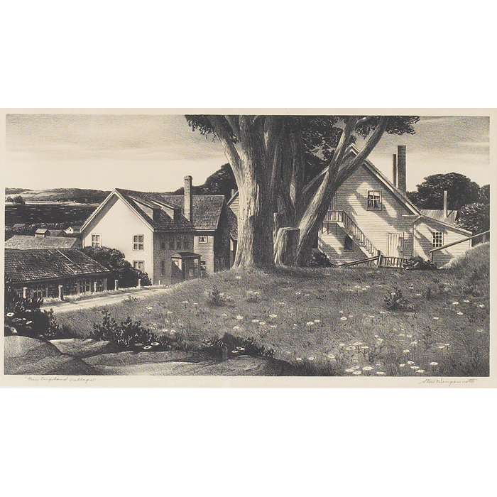 Appraisal: Stow Wengenroth American - ''New England Village '' lithograph ''