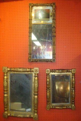 Appraisal: Antique Sheraton Giltwood Mirrors One paint decorated