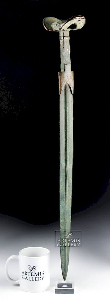 Appraisal: Luristan Bronze Sword with Double Ears Ancient Near East Luristan