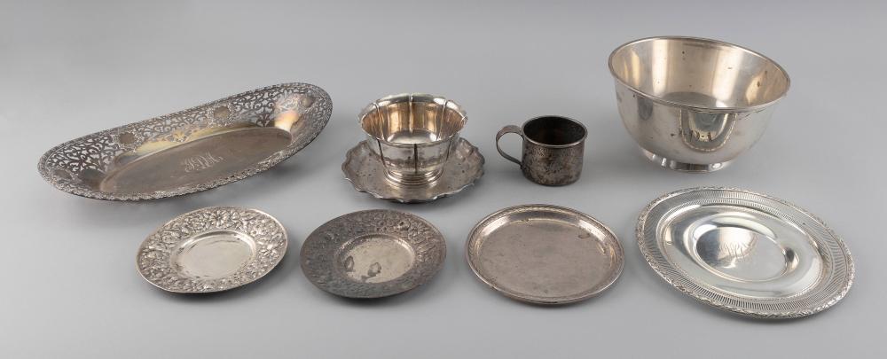 Appraisal: NINE PIECES OF STERLING SILVER HOLLOWWARE FIRST HALF OF THE