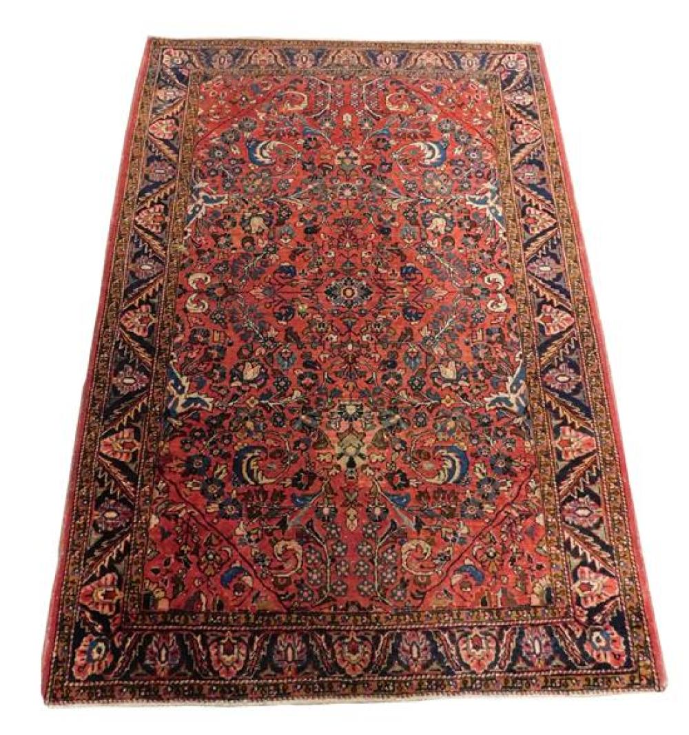 Appraisal: RUG Semi-antique Persian Sarouk scatter rug ' x ' hand-knotted