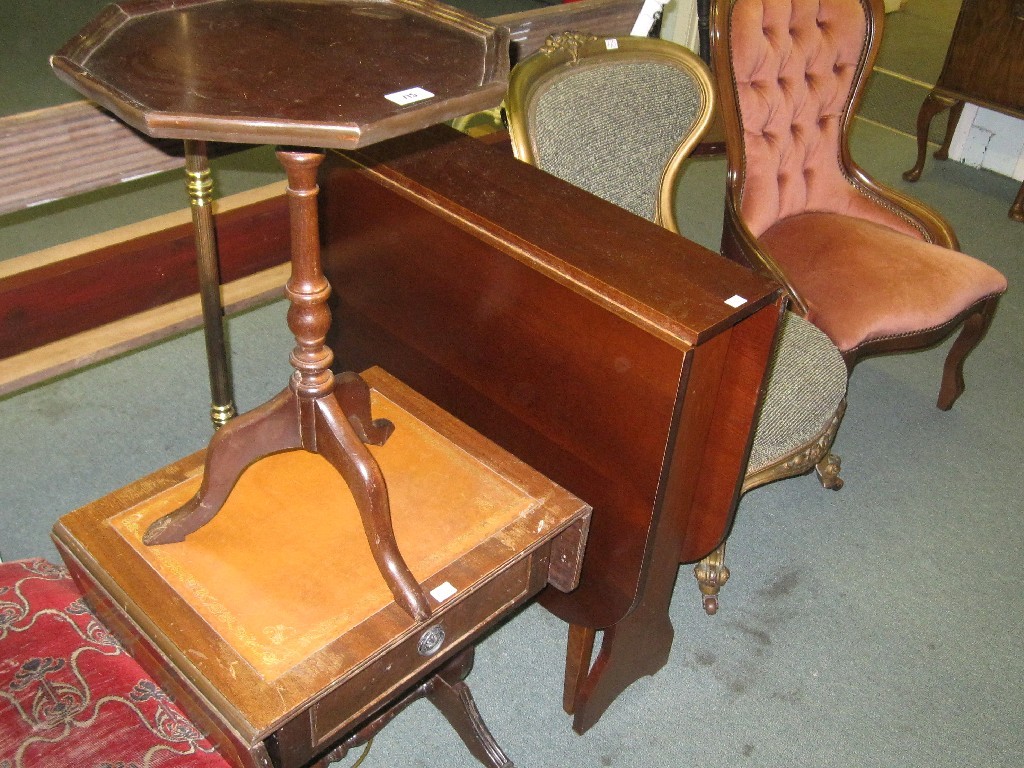 Appraisal: Lot comprising wine table sofa table standard lamp Sutherland table