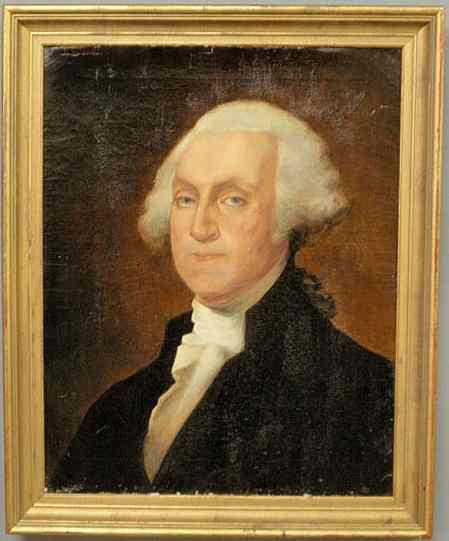 Appraisal: Oil on canvas portrait of George Washington c after Gilbert