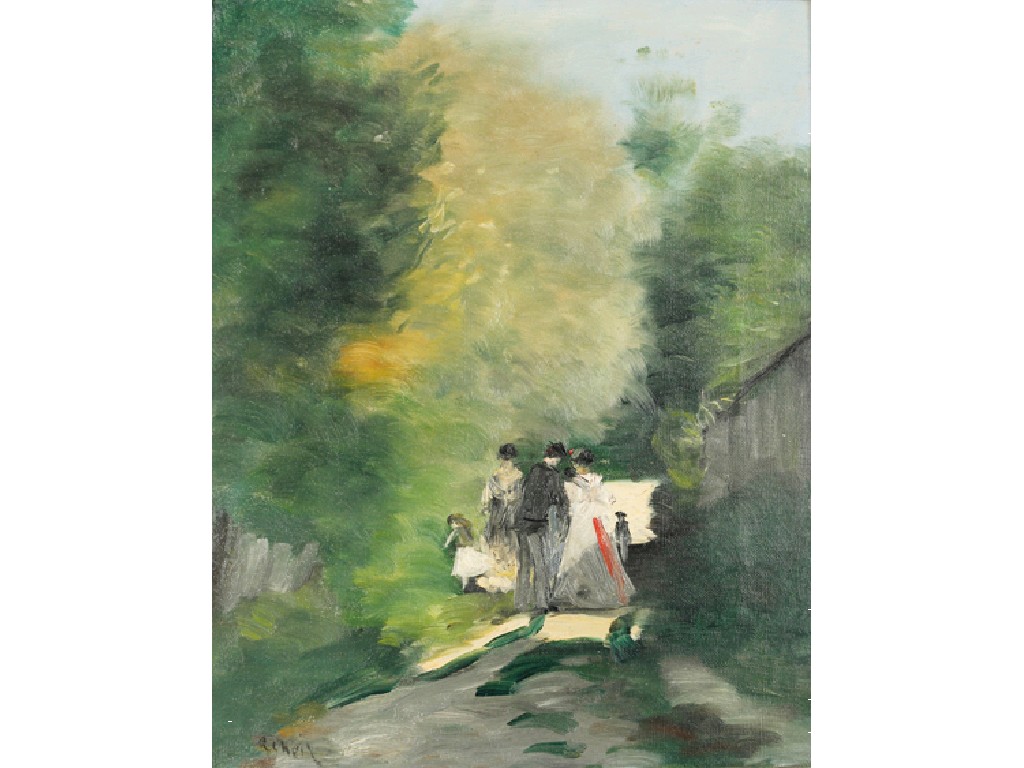 Appraisal: ASCRIBED TO PIERRE AUGUST RENOIR Paysage avec Personnages bears signature