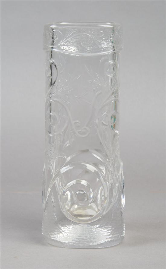 Appraisal: A French Molded Glass Vase Enot Height inches