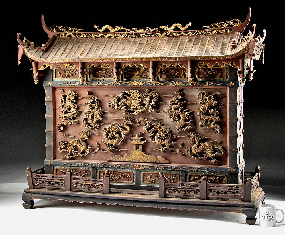 Appraisal: Huge th C Chinese Qing Dynasty Wood Buddhist Altar East