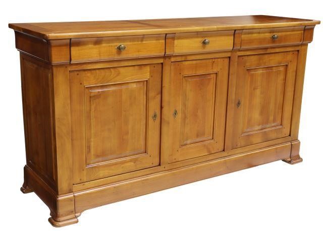 Appraisal: French Louis Philippe style fruitwood sideboard late th c fitted