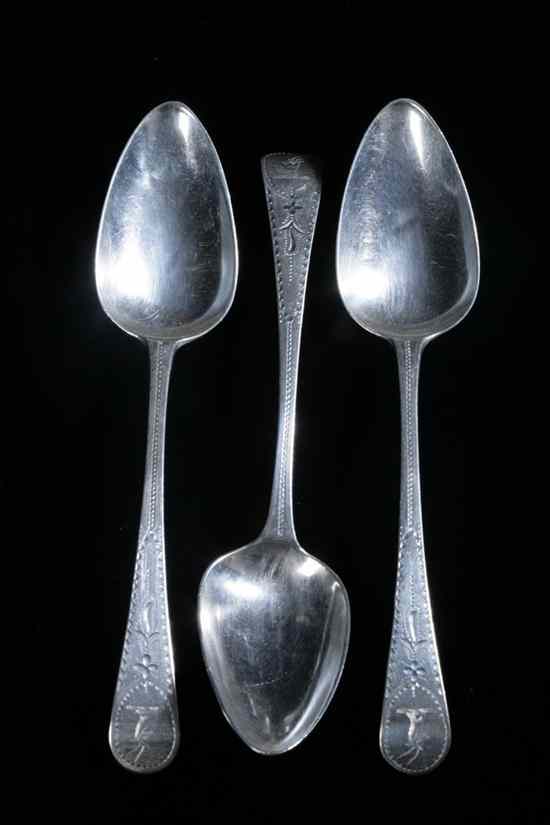 Appraisal: TWELVE GEORGE III SILVER SPOONS Thomas Wallis II London Including