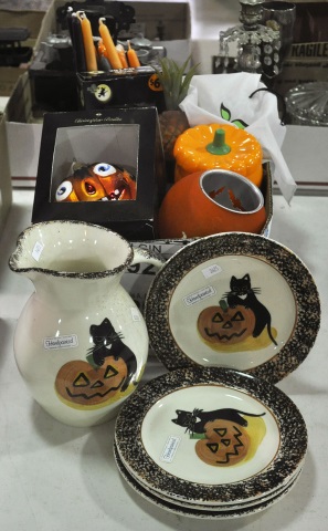 Appraisal: Bxs Halloween DecorationsIncluding pitcher and four plates by Emerson Creek