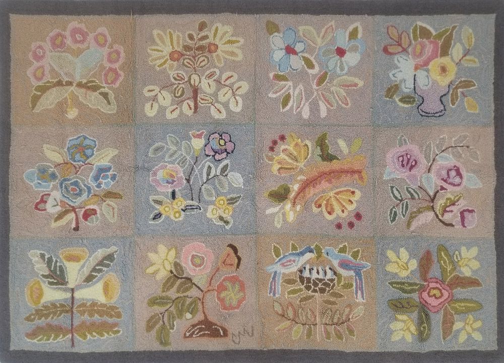 Appraisal: Claire Murray Spring Bouquet Floral Album Hooked Rug Claire Murray