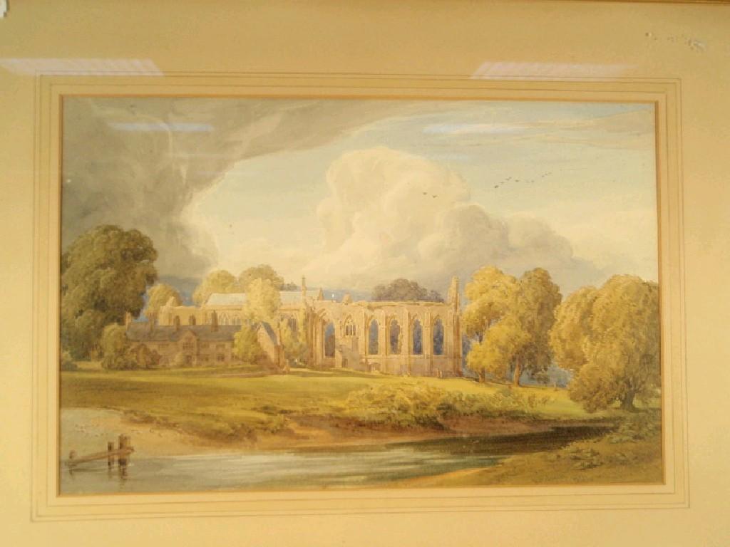 Appraisal: W H Sugden Abbey ruins watercolour signed and dated cm