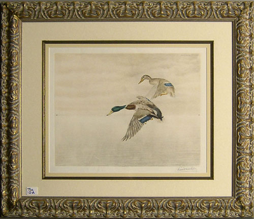 Appraisal: Four Leon Danchin signed bird prints