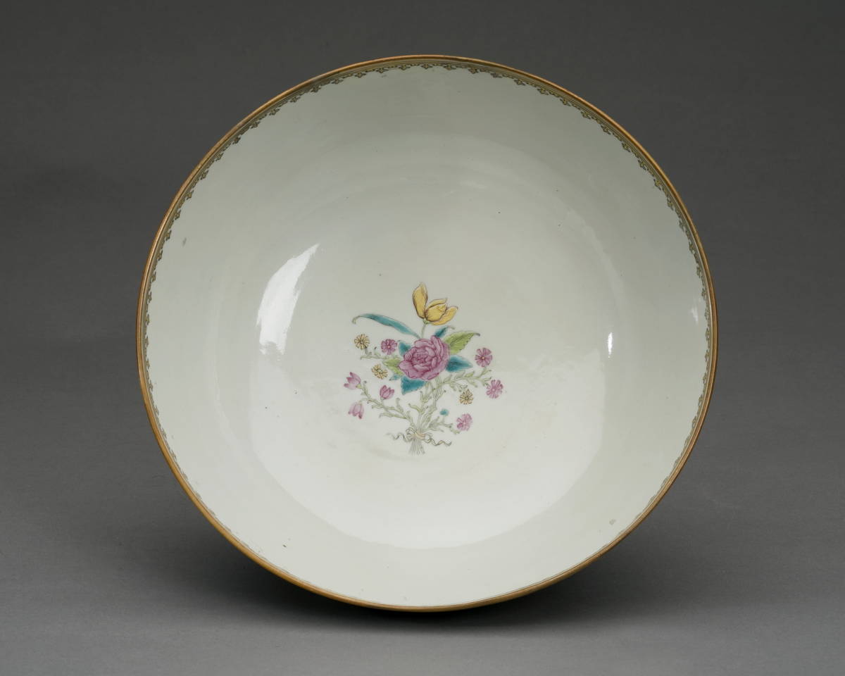 Appraisal: CHINESE EXPORT PORCELAIN ARMORIAL PUNCH BOWL FOR THE ENGLISH MARKET