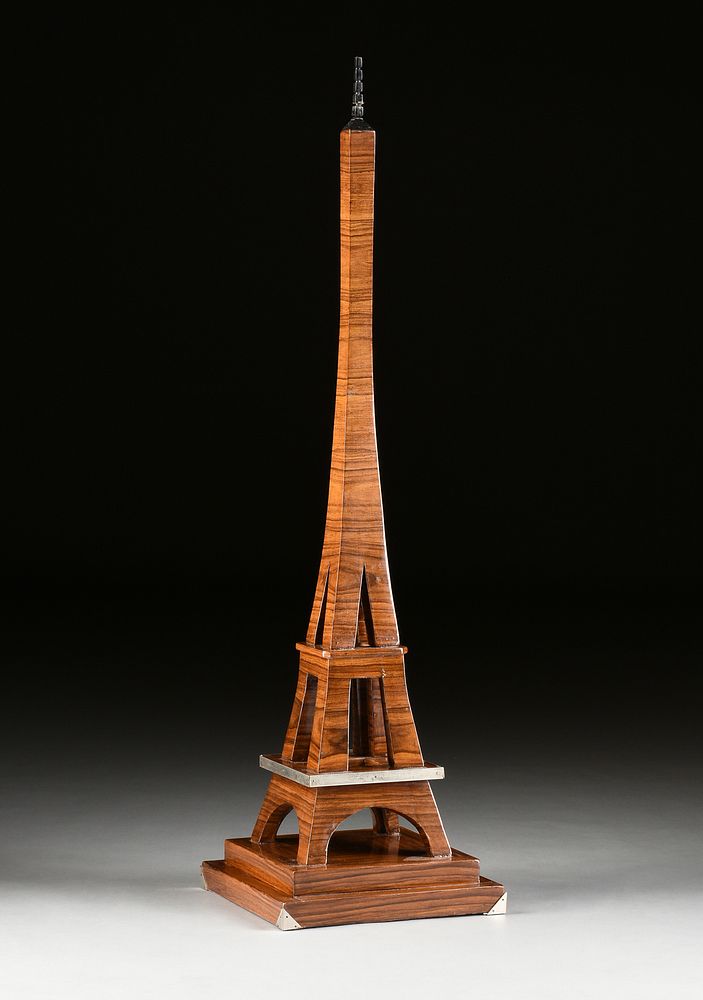 Appraisal: An ART DECO STYLE ROSEWOOD MODEL OF THE EIFFEL TOWER