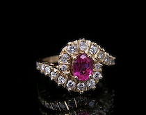 Appraisal: Ladies' Ruby and Diamond Ring K yellow gold ring set