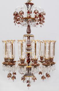 Appraisal: MURANO TWELVE-LIGHT GLASS CHANDELIER H DIA Having scrolling arms with