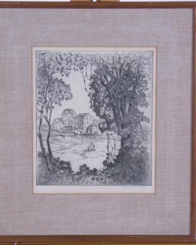 Appraisal: Frederick Polley - IN x Engraving Signed lower Right Mansfield