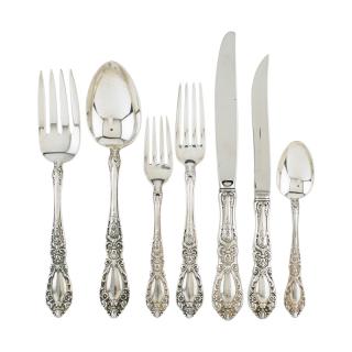 Appraisal: ALVIN PRINCE EUGENE STERLING SILVER FLATWARE Forty-four dinner forks salad