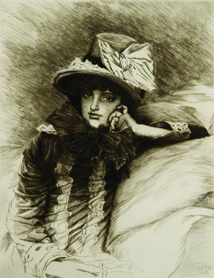 Appraisal: James Jacques Joseph Tissot - Berthe Etching x in x