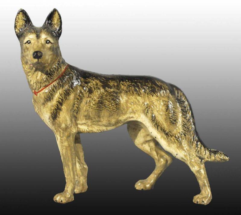 Appraisal: Cast Iron German Shepard Dog Doorstop Description Made by Hubley