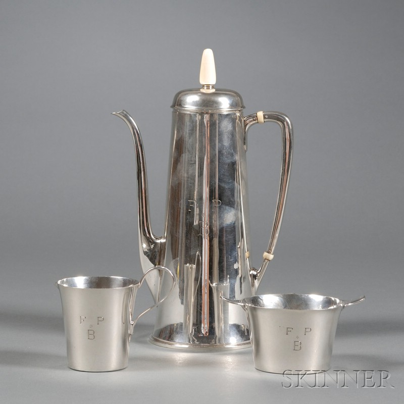 Appraisal: Tiffany Co Sterling Three Piece Demitasse Set mid th century