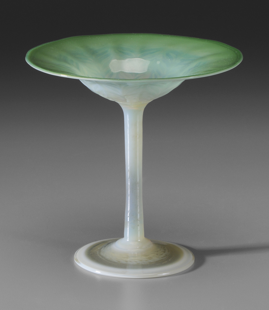 Appraisal: Tiffany Art Glass Compote American th century top in shades