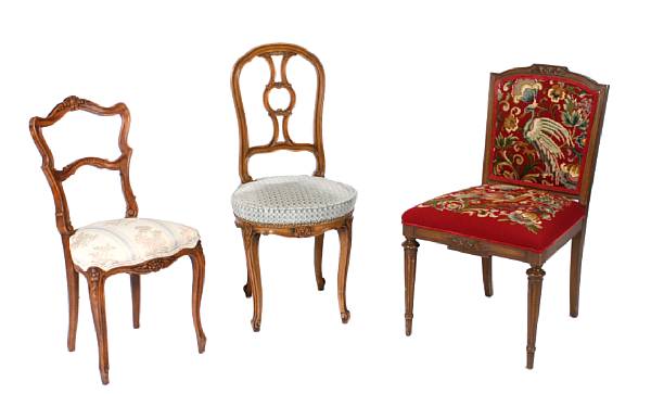 Appraisal: A group of three French side chairs height of largest