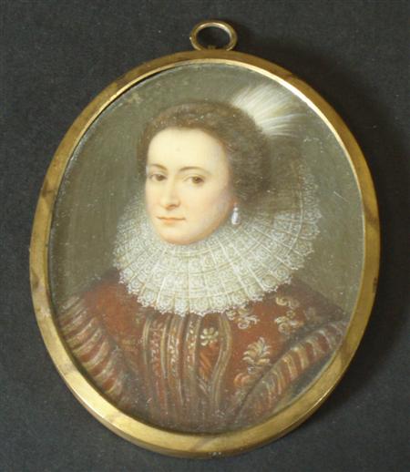 Appraisal: A th century oval portrait miniature of a lady In