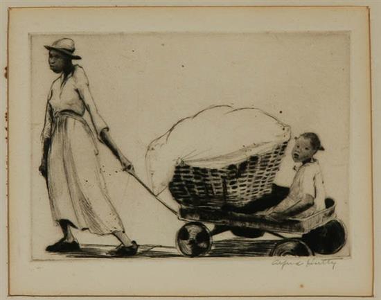 Appraisal: Alfred Heber Hutty American - The Wagon Etching signed Alfred