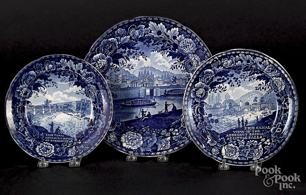 Appraisal: Three Historical Blue Staffordshire plates Exclusive on Bidsquare Three Historical