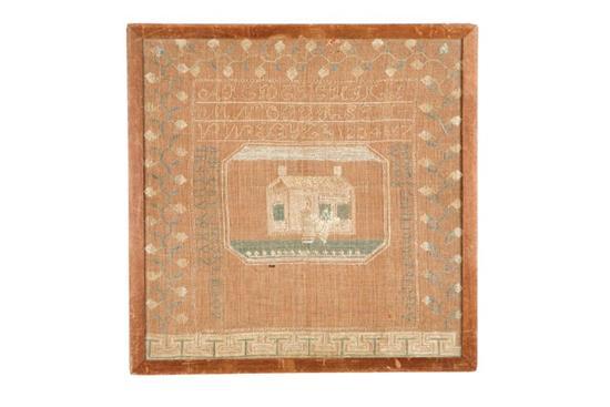 Appraisal: SAMPLER Unsigned probably American early th century silk on linen