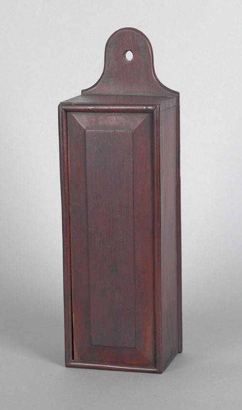 Appraisal: Mahogany hanging pipe box early th c with raised panel