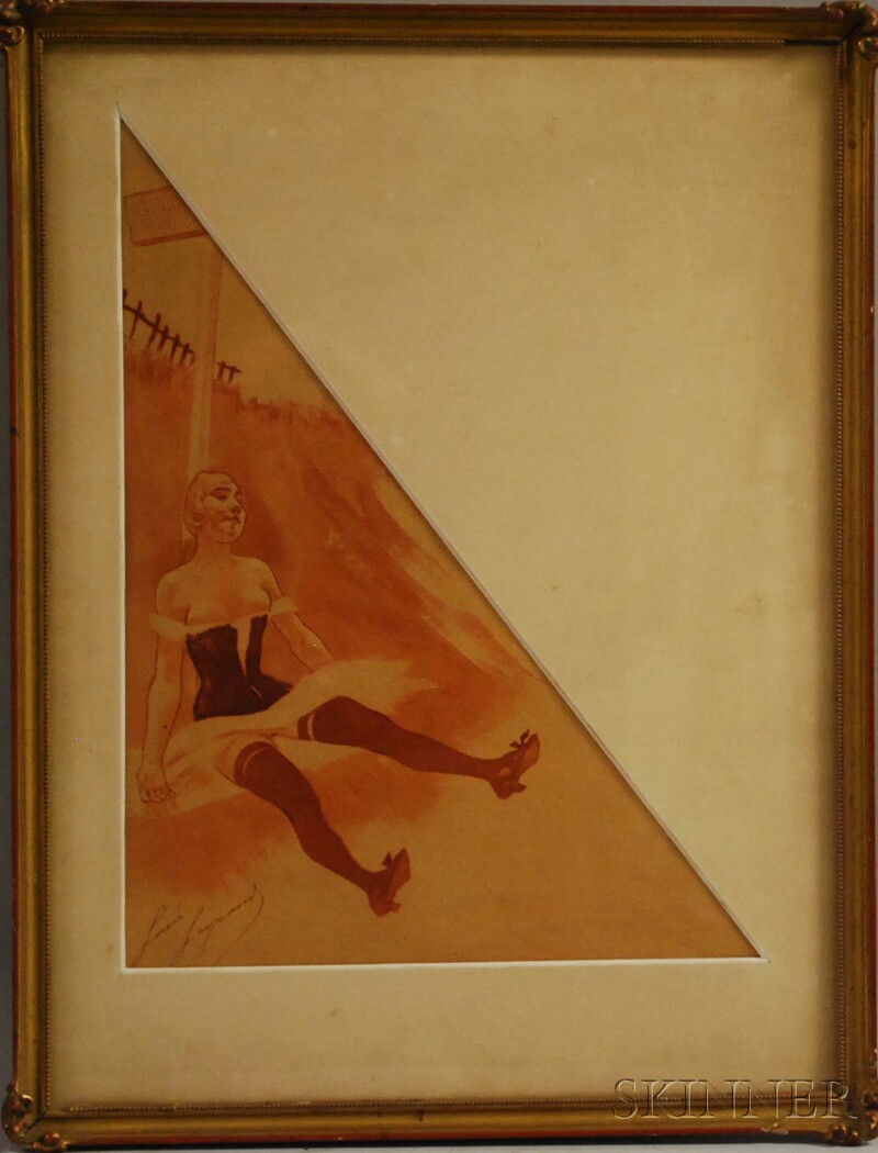 Appraisal: Louis Auguste Legrand France - Cabaret Dancer Resting Signed Louis