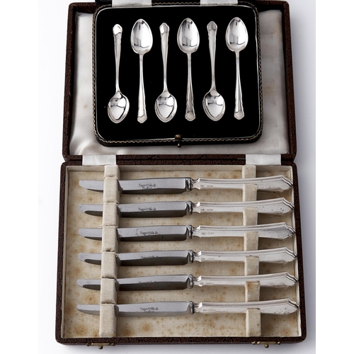 Appraisal: A set of six George V silver coffee spoons by