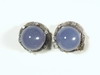 Appraisal: EARRINGS - K WHITE GOLD MOUNTS SET WITH ROUND BLUE