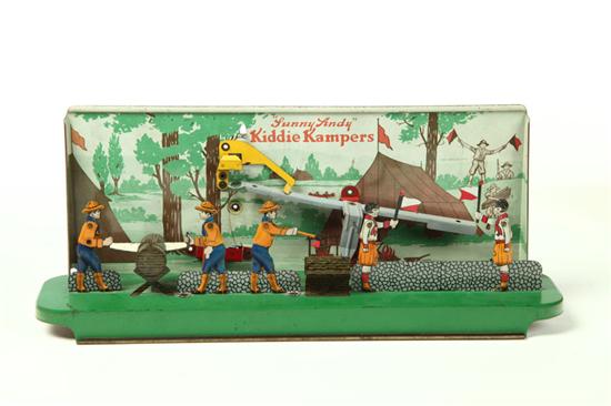 Appraisal: TIN TOY SUNNY ANDY KIDDIE KAMPERS NO American mid th