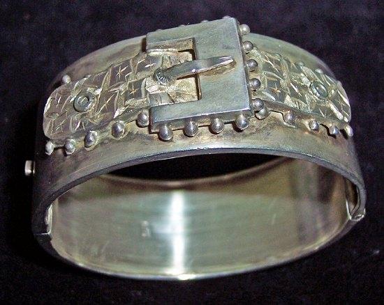 Appraisal: A Victorian silver bracelet with buckle design to centre Birmingham