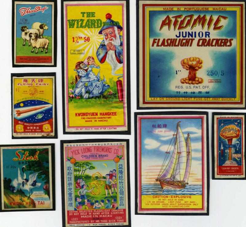 Appraisal: Lot of Firecracker Labels Includes Three Sheep The Wizard Flying