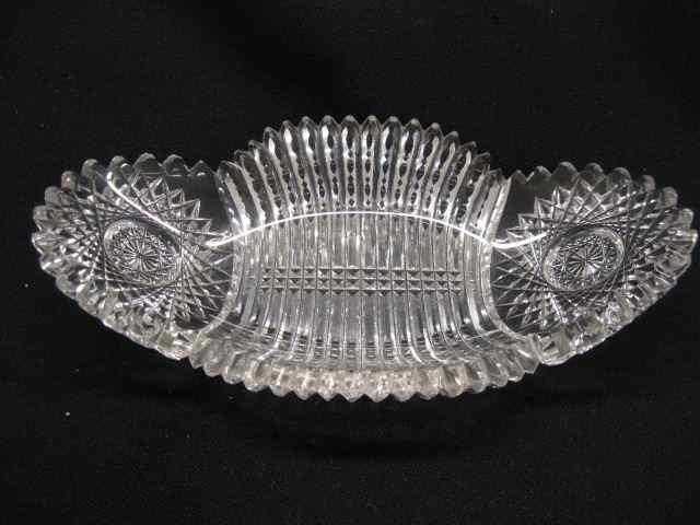 Appraisal: Brilliant Period Cut Glass Relish Dish oval '' '' excellent