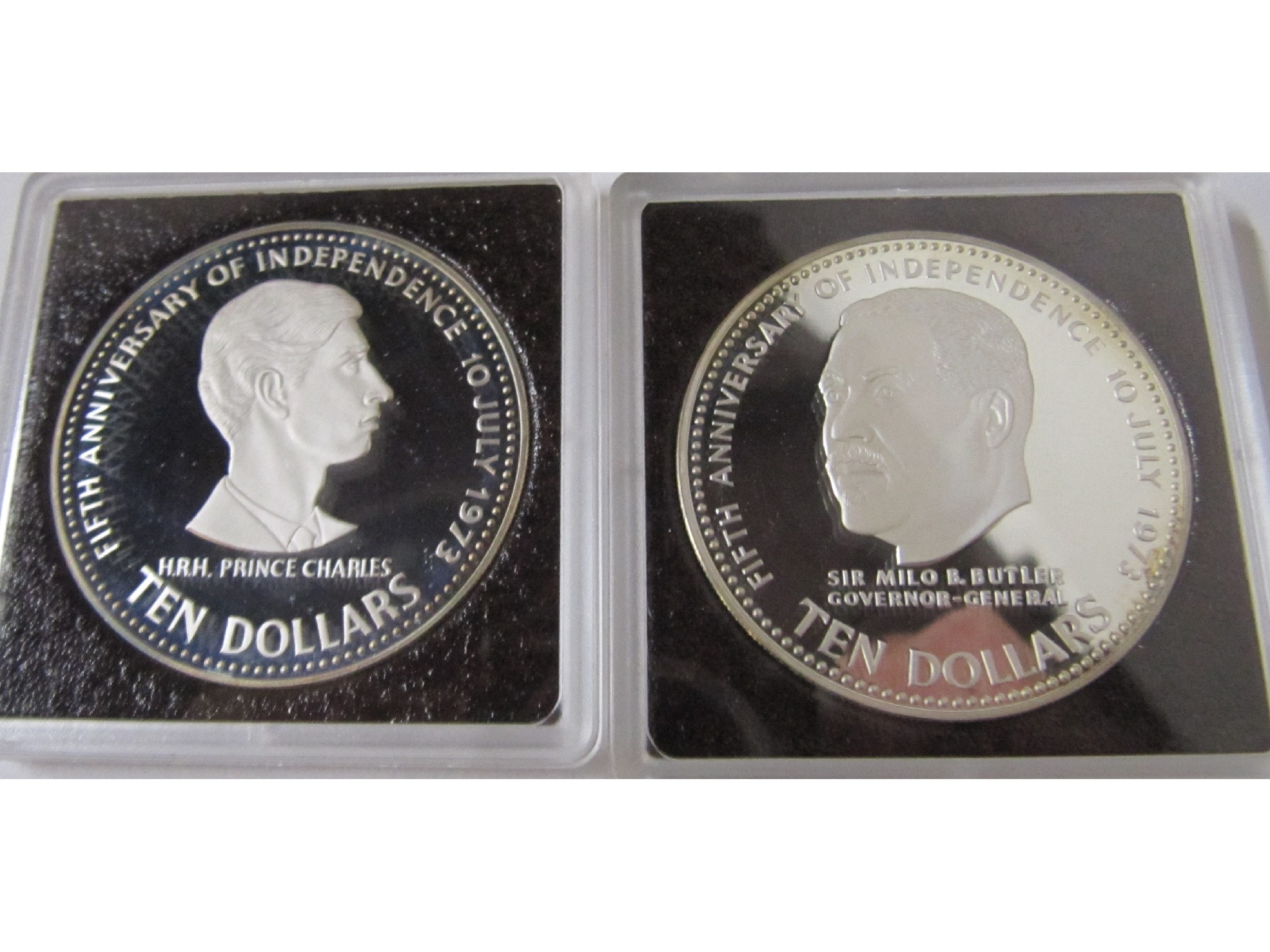 Appraisal: Bahamas and Jamaica silver proof coins Bahamas silver proof anniversary