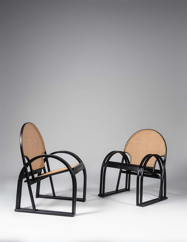 Appraisal: Postmodern American Late th Century Pair of Lounge Chairs Vermont