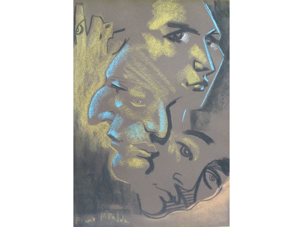 Appraisal: FRANK MCFADDEN b SEA OF FACES Pastel signed x cm