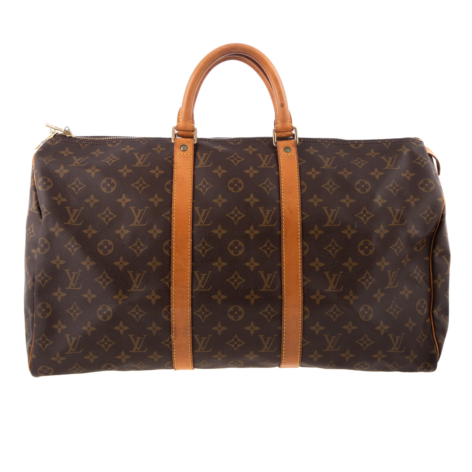 Appraisal: A LOUIS VUITTON MONOGRAM KEEPALL A brown and tan Monogram